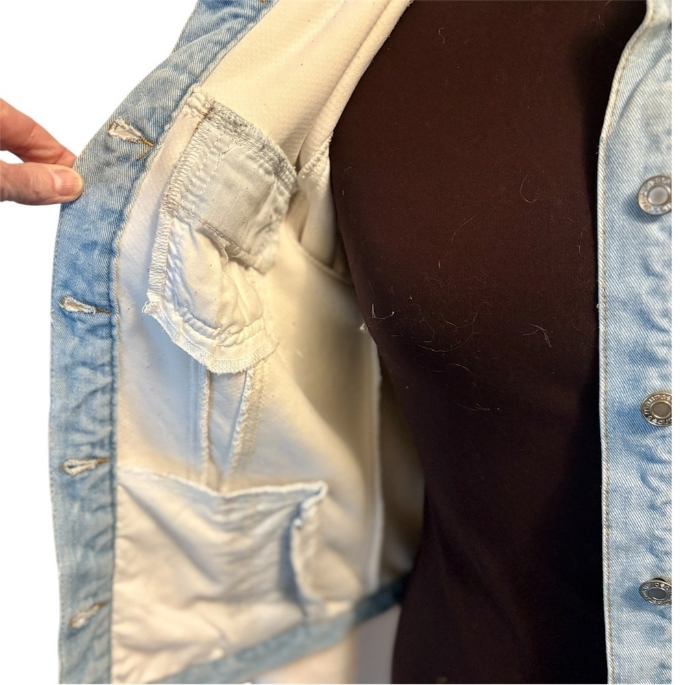Maurice’s Sherpa Fleece Jacket, Denim Trim & Button Front Closure Women size XS - Picture 10 of 15